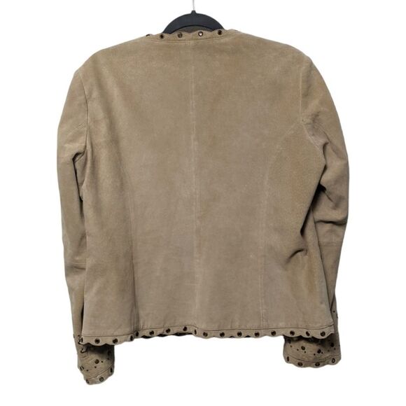 CHICO'S Suede Leather Studded Lace-Up Western Boho Jacket M - Picture 6 of 8